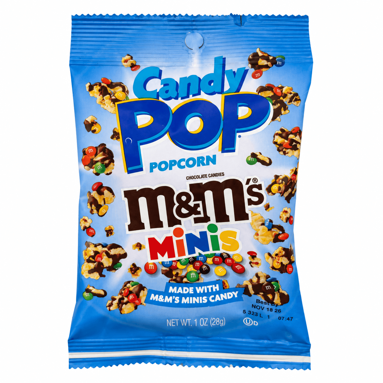 candy pop m&m's minis popcorn 28gr