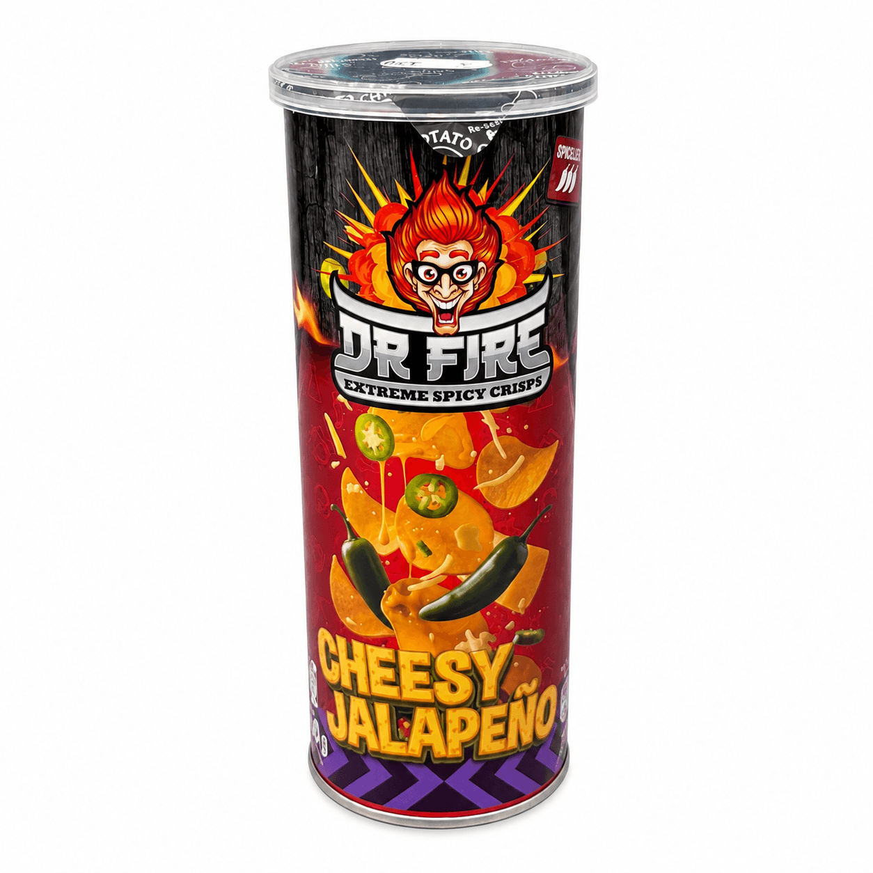dr fire cheesy jalapeno extreme spice crisps