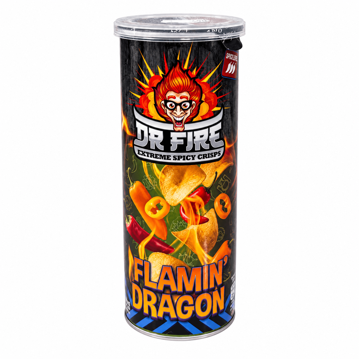 dr fire flamin dragon extreme spicy crisps