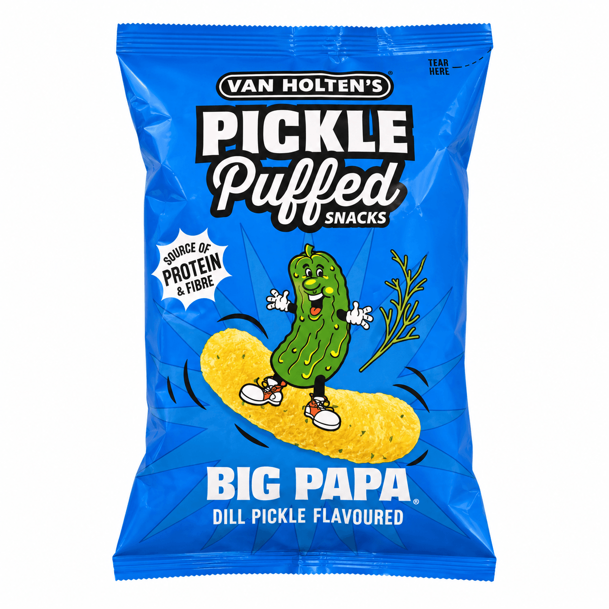 van holten's pickle puffed snacks big papa dill pickle flavoured 90gr